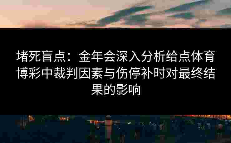 堵死盲点：金年会深入分析给点体育博彩中裁判因素与伤停补时对最终结果的影响